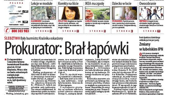 Jedynka Dziennika Wschodniego z 2 lipca 2011 r.