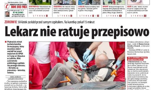 Jedynka Dziennika Wschodniego z 2 sierpnia 2011 roku