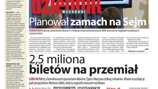 Jedynka Dziennika Wschodniego z 21 listopada 2012