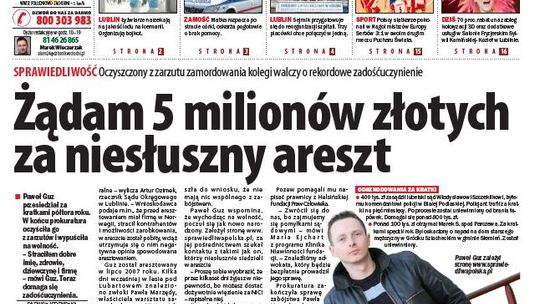 Jedynka Dziennika Wschodniego z 22 listopada 2011 r.