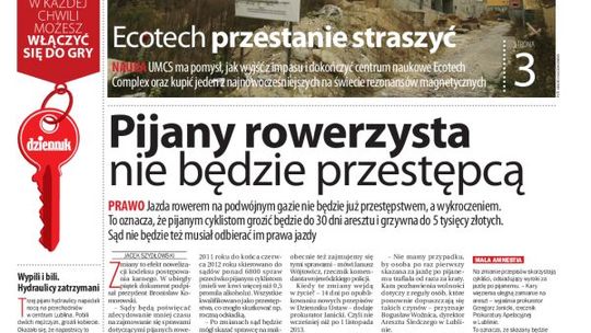 Jedynka Dziennika Wschodniego z 22 października 2013