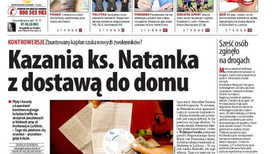 Jedynka Dziennika Wschodniego z 22 sierpnia 2011 roku