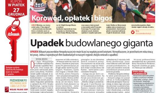 Jedynka Dziennika Wschodniego z 23 grudnia 2013