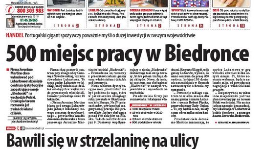 Jedynka Dziennika Wschodniego z 26 lipca 2011 r.