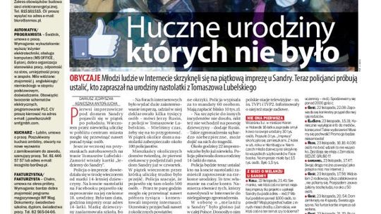 Jedynka Dziennika Wschodniego z 26 listopada 2012