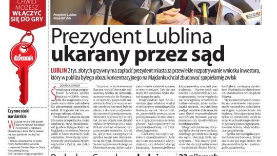 Jedynka Dziennika Wschodniego z 27 grudnia 2013