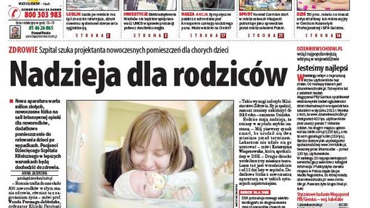 Jedynka Dziennika Wschodniego z 31 marca 2011 r.