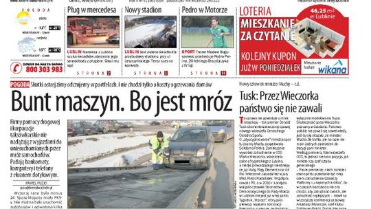 Jedynka Dziennika Wschodniego z 4 lutego 2012