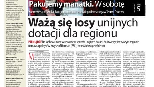 Jedynka Dziennika Wschodniego z 6 marca 2013