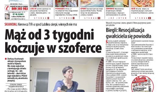 Jedynka Dziennika Wschodniego z 9 lutego 2011 roku