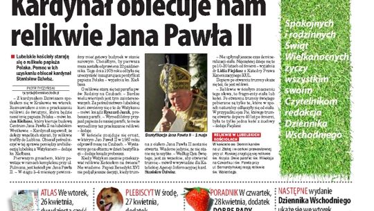 Jedynka Dziennika z 22 kwietnia 2011