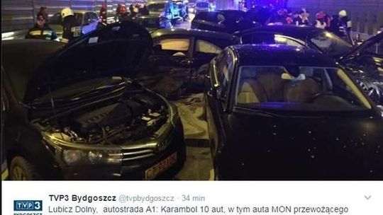 Karambol pod Toruniem: W jednym z aut Antoni Macierewicz