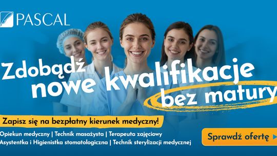 Kariera w branży medycznej bez matury? Sprawdź bezpłatne kierunki w Szkole Pascal w Lublinie