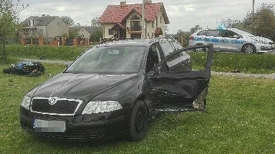 Karwów: Zderzenie motocykla ze skodą. Motocyklista był pijany