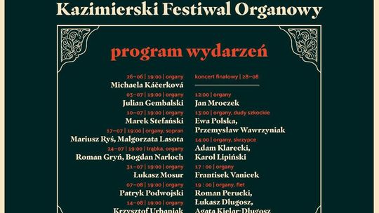 Kazimierski Festiwal Organowy: Patryk Podwojski