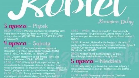 Kazimierskie Święto Kobiet 2017. Program wydarzeń