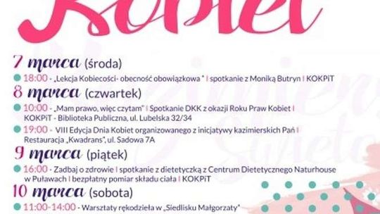 Kazimierskie Święto Kobiet. Program wydarzeń