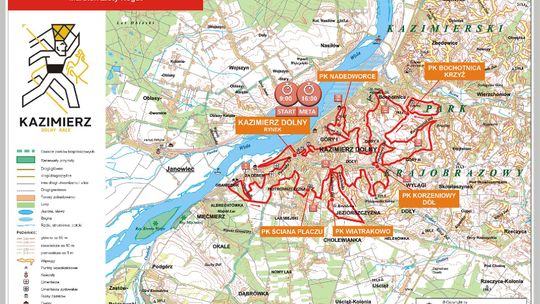 Start i meta Kazimierz Dolny Race zostaną zlokalizowane na rynku miasta.