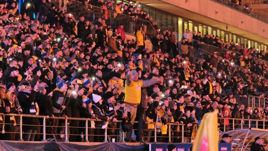 Kibice mocno wspierali piłkarzy Motoru Lublin podczas meczu z Jagiellonią