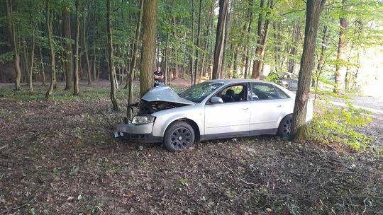 Kierował po pijaku. Podróż skończył na drzewie 