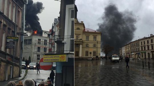 Kłęby czarnego dymu nad Lublinem. Pożar w centrum miasta [wideo]