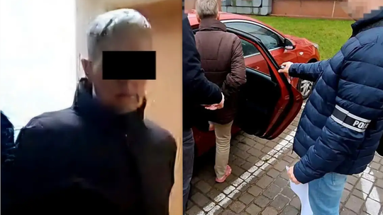 Zatrzymanie podejrzanego przez policję – doprowadzenie do radiowozu