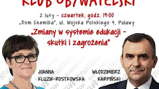 Klub Obywatelski w Puławach. Kluzik-Roskowska i Karpiński o edukacji