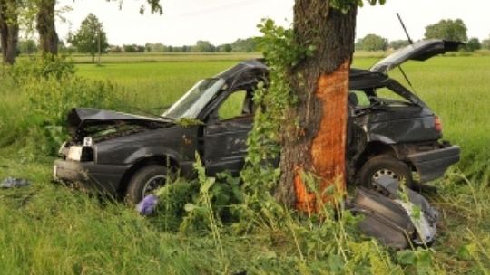 Kol. Krzywowólka: 20-latek rozbił auto na drzewie i zginął