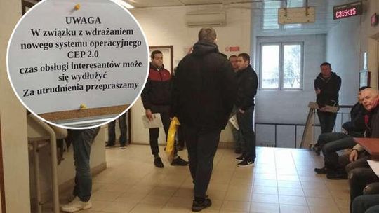 Kolejki w Wydziale Komunikacji przez nowy system. "Kto przyszedł po 9, był odsyłany na jutro"