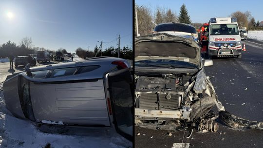 Kolizja na krajowej siedemnastce. Zderzyły się dwa samochody kolizja_DK17