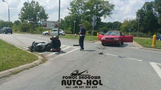 Kolizja z udziałem motocyklisty na obwodnicy Kraśnika