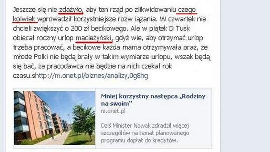Kompromitacja posłanki PiS na Facebooku