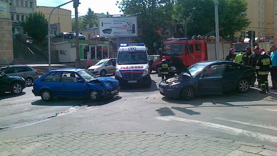 Korki w centrum Lublina po wypadku na al. Piłsudskiego