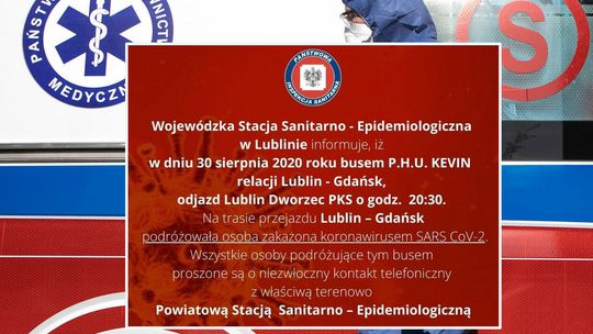 Koronawirus. Sanepid poszukuje pasażerów busa relacji Lublin - Gdańsk