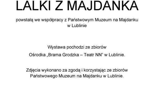 "Lalki z Majdanka” w zamojskim Centrum "Synagoga”