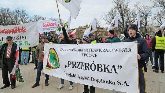 Likwidacja, oskarżenia i Zielony Ład. Górnicy z Bogdanki protestowali w Lublinie