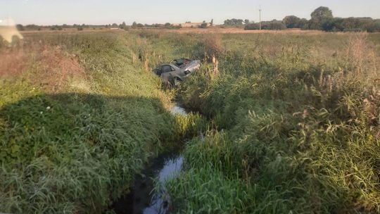 Lubartów. Samochód w rowie z wodą po zderzeniu z łosiem