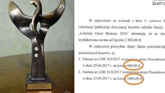 "Lubelski Orzeł Biznesu": Gmina zapłaciła i dostała statuetkę. "To dość dziwna sytuacja"