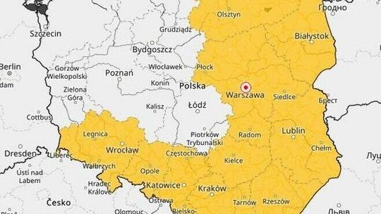 Lubelskie całe na żółto. Idą burze