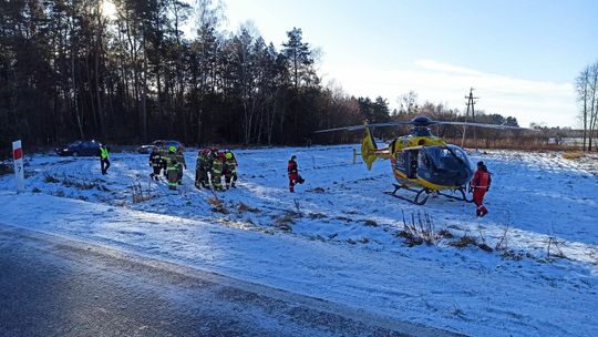 Lubelskie. Ranna w wypadku 18-latka przetransportowana helikopterem do szpitala