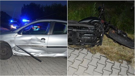 Lubelskie: Skręcała w lewo, kiedy wjechał w nią motocyklista. Nie miał uprawnień