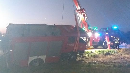 Lubelskie: Wypadek wozu strażackiego, który jechał do interwencji