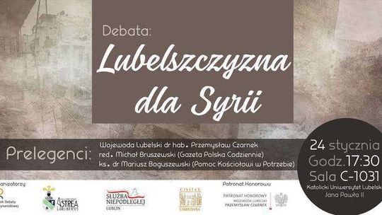 "Lubelszczyzna dla Syrii". Debata na KUL