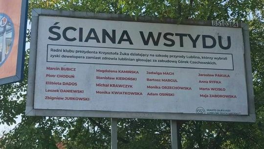 Lublin. Aktywiści grożą radnym wpisaniem na "ścianę wstydu"