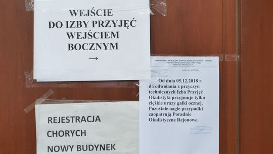 Lublin: Pacjenci kliniki okulistyki mają problem. Nie wiadomo ile potrwają prace po awarii