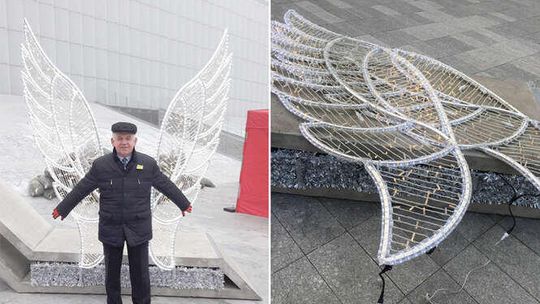 Lublin: Połamali świąteczną instalację na placu przed CSK (zdjęcia)