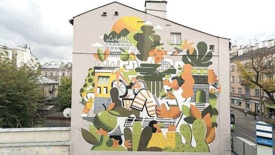 Lublin: Ulica Lubartowska z nowym muralem 