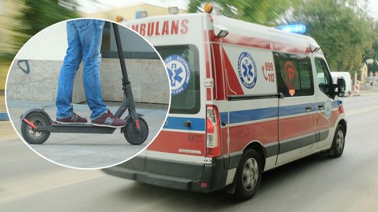 Lublin. Wypadek na hulajnodze. Ciężko ranny mężczyzna trafił do szpitala