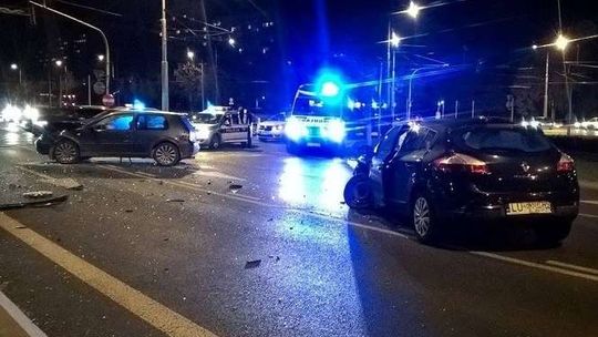 Lublin: Wypadek na ul. Jana Pawła II, cztery osoby w szpitalu