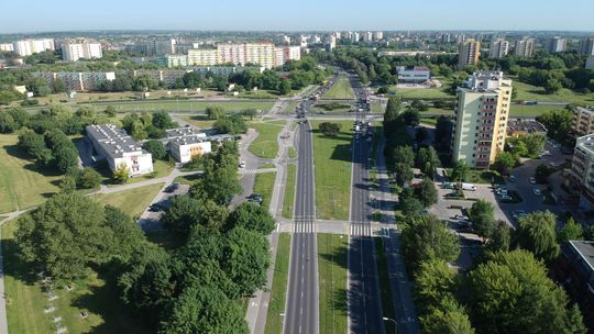 Lublin z drona. Al. Kompozytorów Polskich i ul. Paganiniego na Czechowie